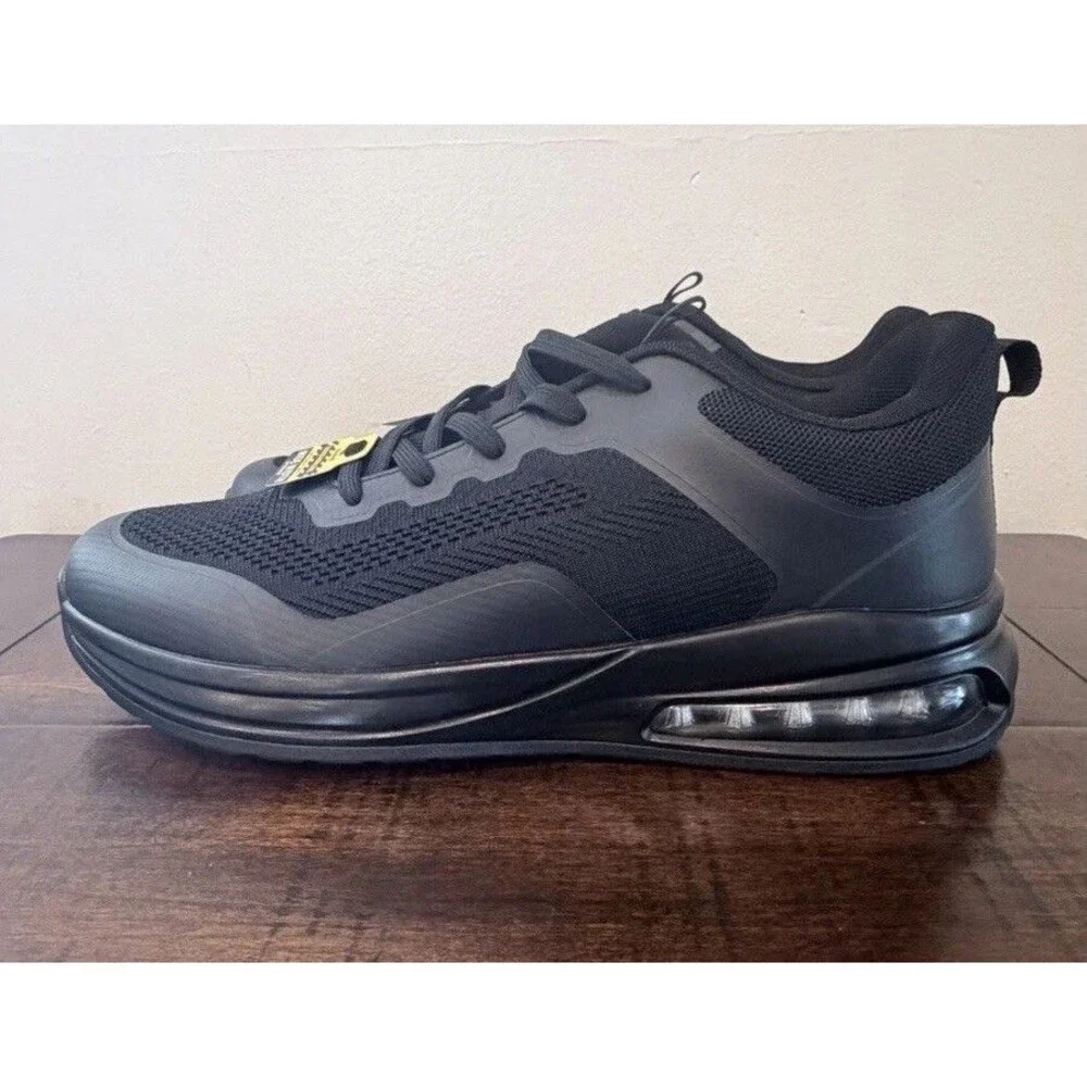 Geers Mens Work Shoes Size 12 W Black Slip Resistant Sneaker Air Cushion
